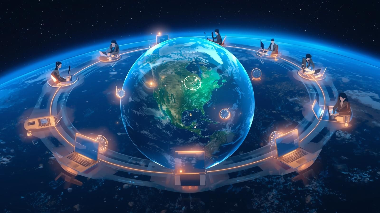 A graphic demonstrating the time zone advantages of hiring virtual assistants.