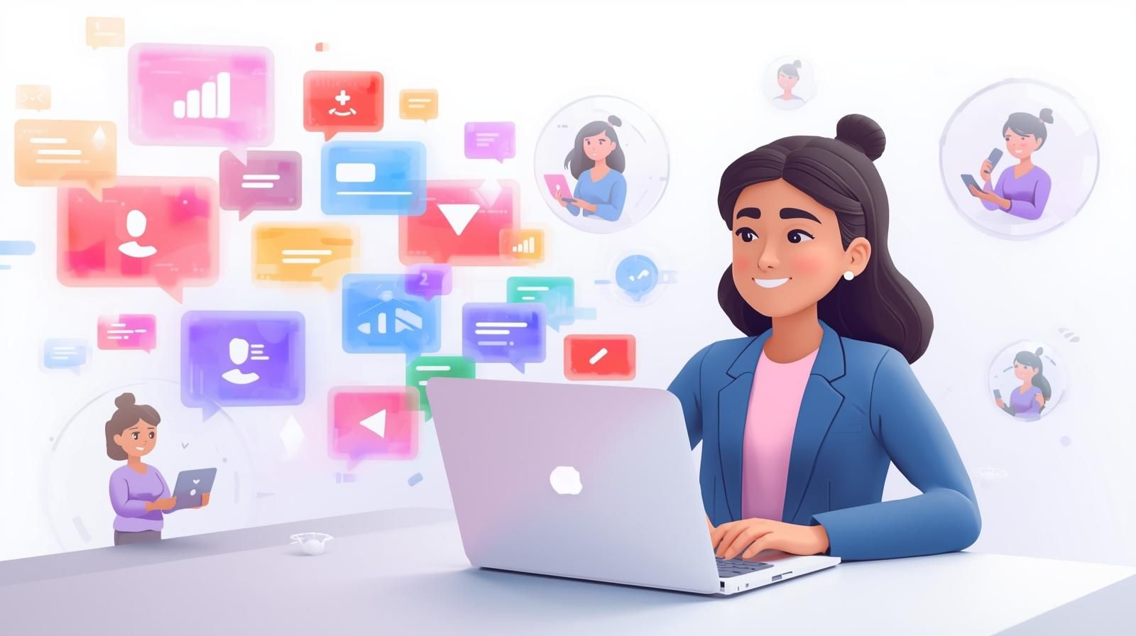 An illustration depicting common tasks handled by property management virtual assistants.