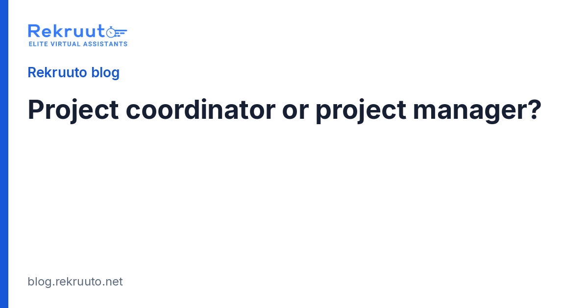 Project Coordinator vs Project Manager